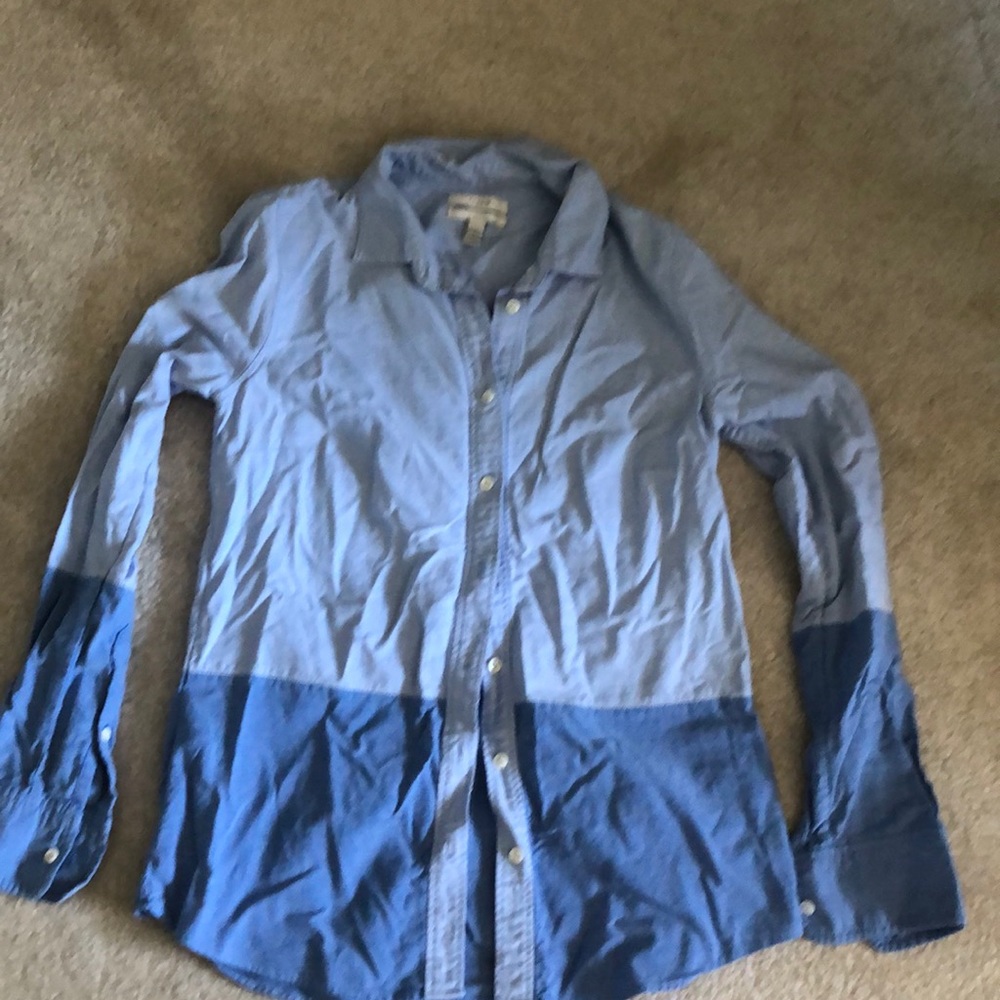 Blue boyfriend button up